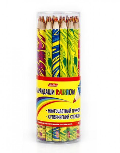 Карандаши HATBER ВКс-30150 Rainbow многоцв грифель