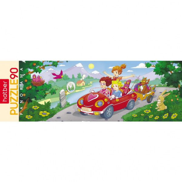 Пазлы 90 Панорама-Путешествие друзей