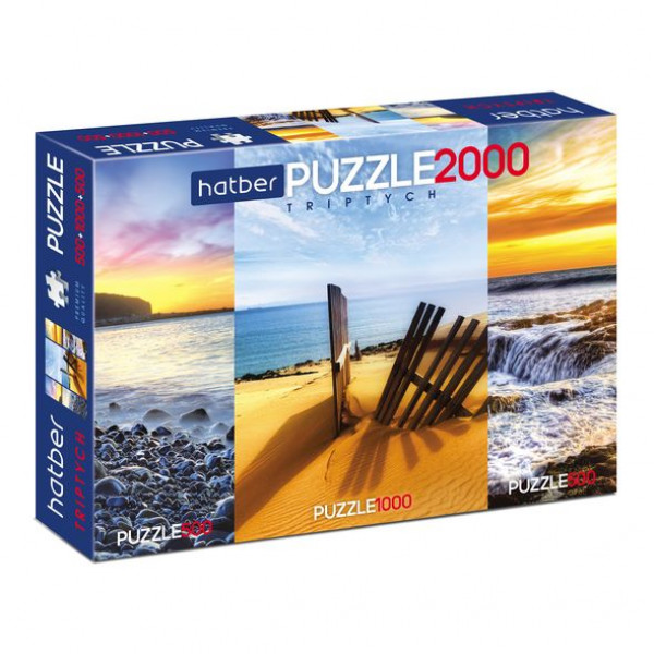Пазлы-игра 2000 эл. Premium "Яркие краски природы"  3 картинки в 1 коробке