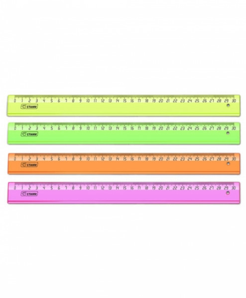 Линейка 30см. Neon Cristal ассорти
