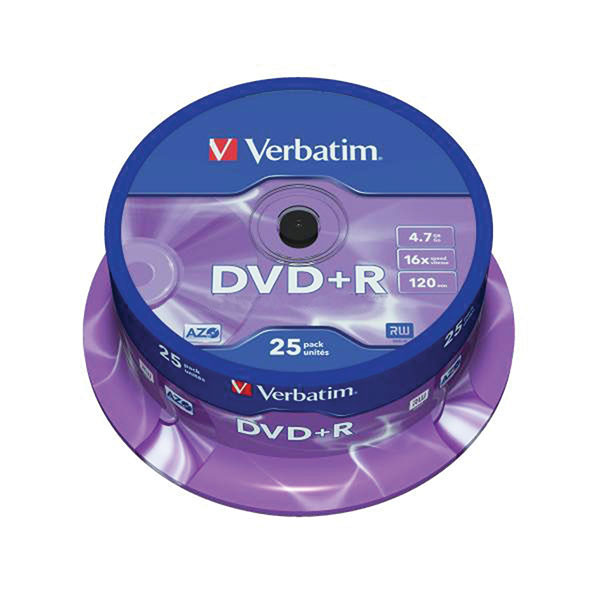 Лазер диск Verbatim DVD+R 4.7 Gb 16х Cake box 25 шт.