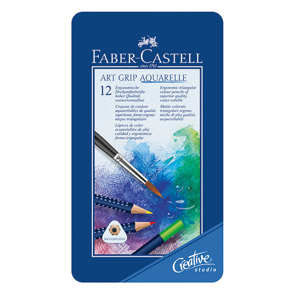 Карандаши акварельные 12 цв "Faber-Castell. Art Grip Aquarelle" метал. коробка арт. 114212