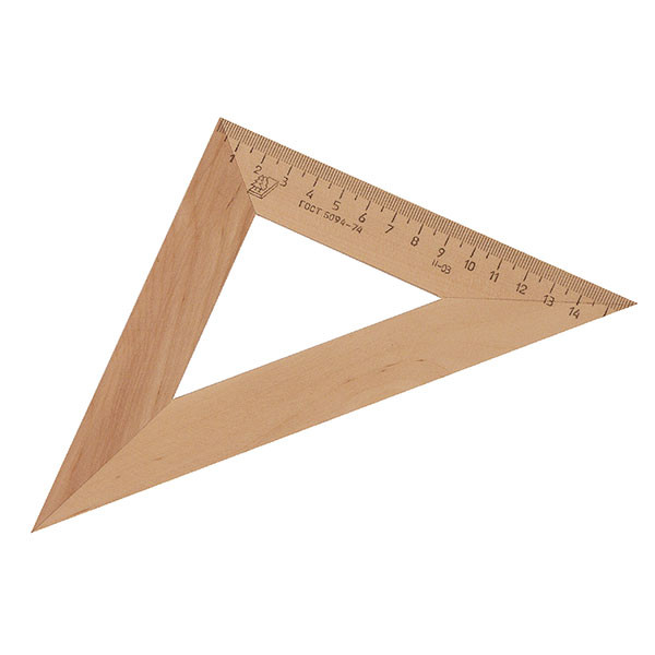 Треугольник 45°, 16см деревянный Красная звезда С-16