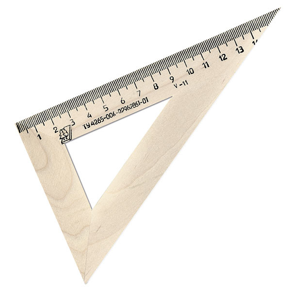 Треугольник 30°, 16см деревянный Красная звезда С-139