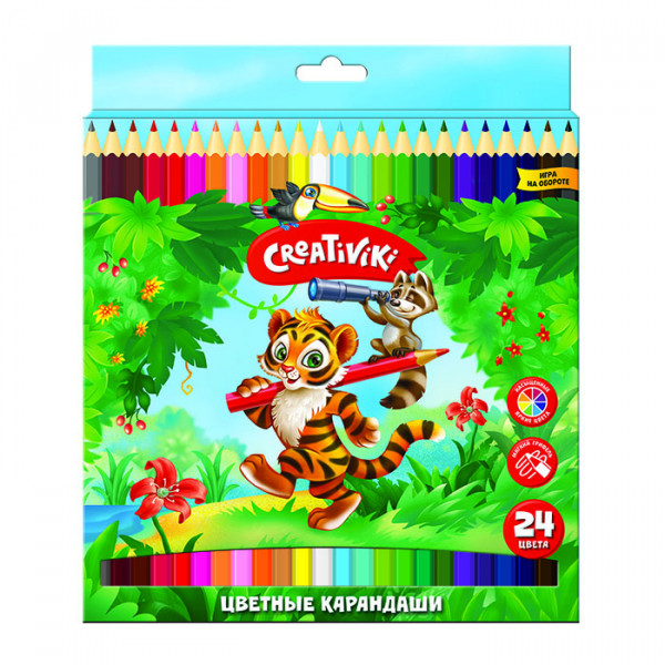 Карандаши 24 цв "Creativiki" шестигр. арт. КЦ24КР