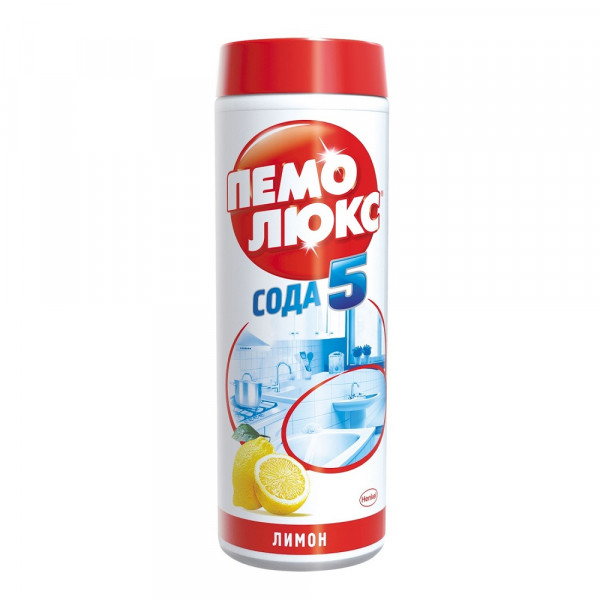 Средство чистящее 480г ПЕМОЛЮКС Сода -5.ЛИМОН .порошок