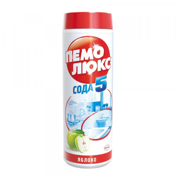 Средство чистящее 480г ПЕМОЛЮКС Сода -5.ЯБЛОКО .порошок