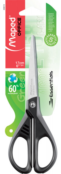 Ножницы 170мм "Maped Essential Green" черные 12/144 арт. 468010