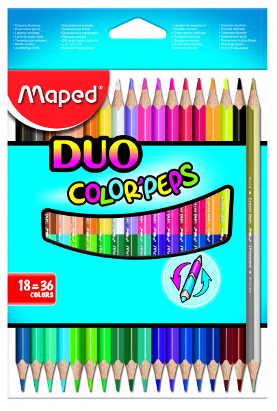 Карандаши цветные 36цв Maped Color'p трехгранные двусторонние 829601 европодвес картонная коробка