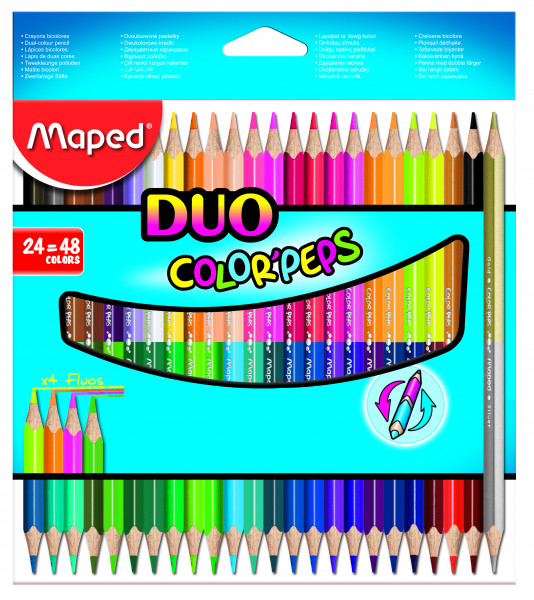 Карандаши цветные 48цв Maped Color'peps трехгранные двусторонние 829602 европодвес картонная коробка