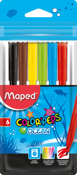 Фломастеры 24цв Maped Color'peps смываемые вент колпачок 845722 европодвес пласт/уп