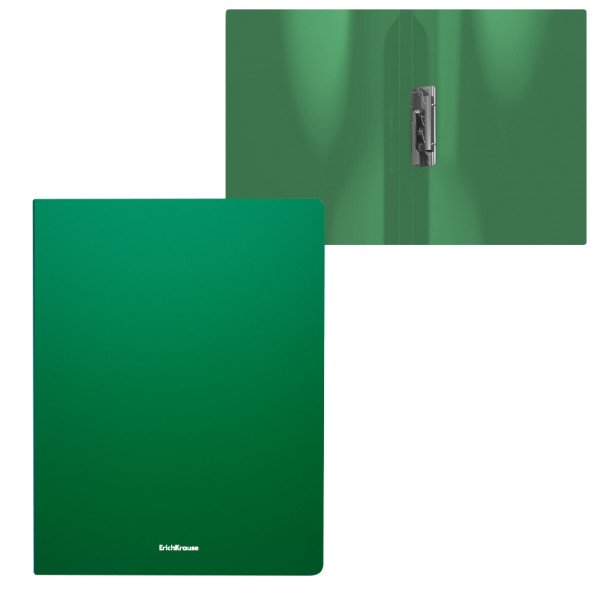 Папка с прижимом "ErichKrause Matt Classic" зеленая 1/4  арт. ЕК-50136