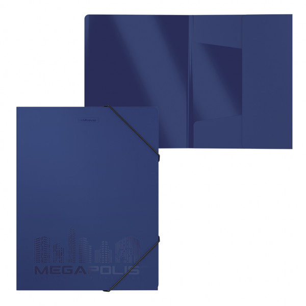 Папка на резинке "ErichKrause Megapolis" синяя 1/4 арт. ЕК-50393