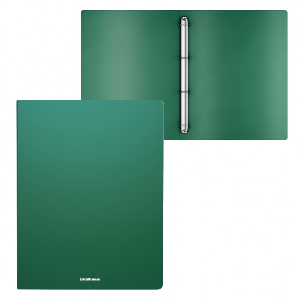 Папка 4 кольца 24мм "ErichKrause Matt Classic" зеленая 1/4 арт. ЕК-49971