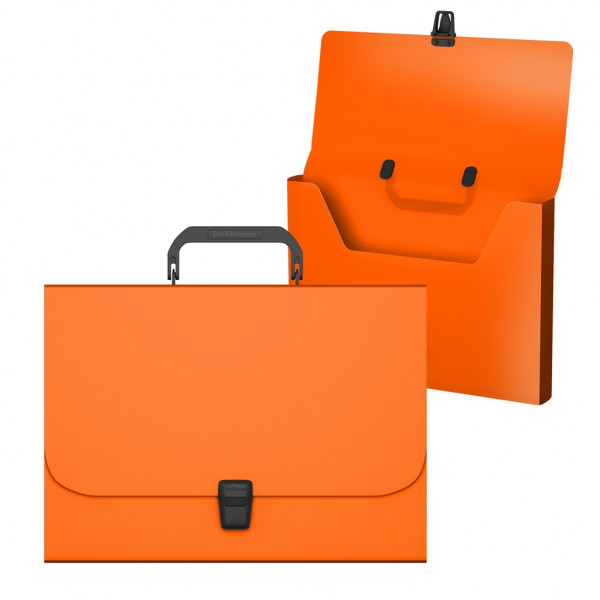 Портфель пластиковый Matt Neon  А4, оранжевый